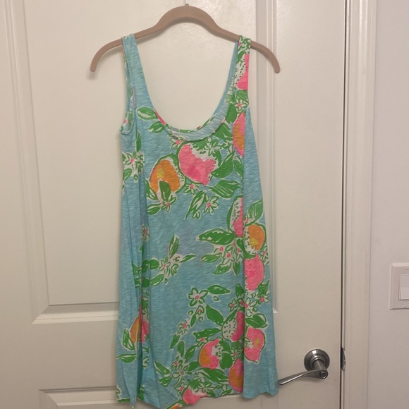Lilly Pulitzer Carmel Dress in Pool Blue Pink Lemonade - Picture 5 of 7